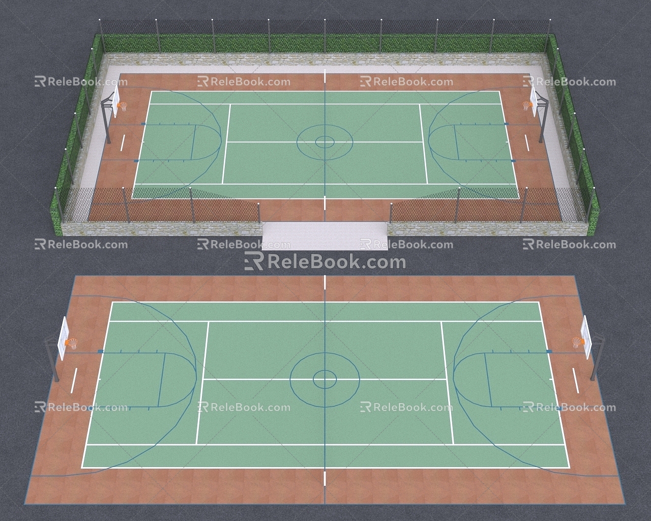 basketball court 3d model