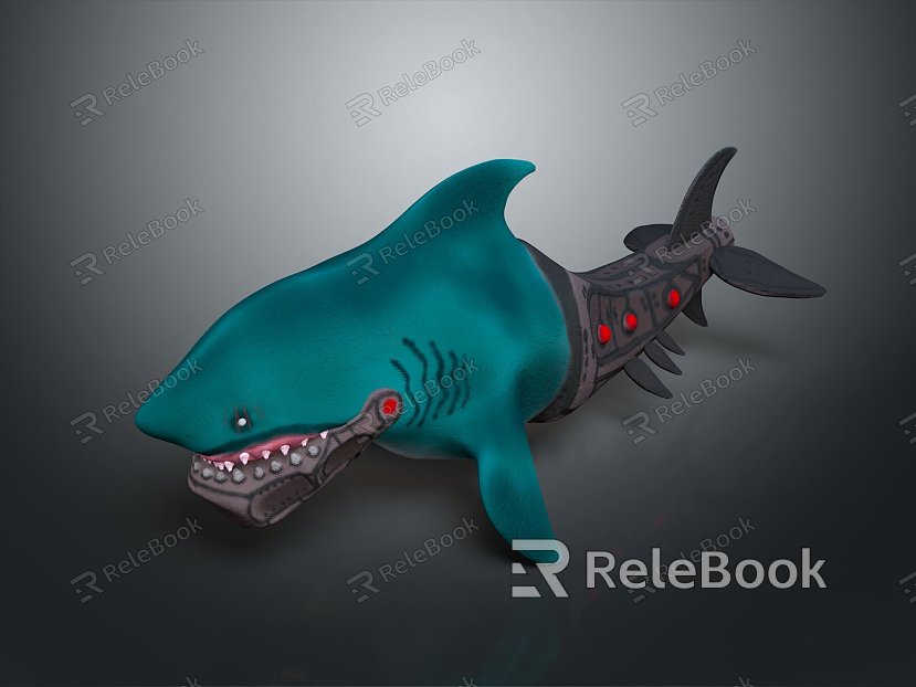 Machine Shark Shark Science Fiction Shark Future Shark Concept Shark Machine Shark Animal Game Animal model