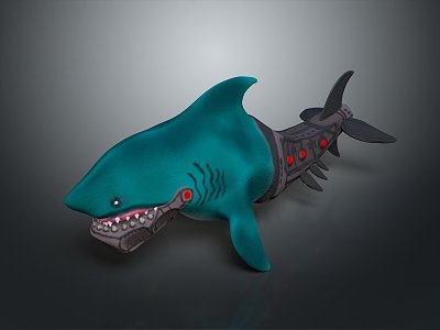 Machine Shark Science Fiction Shark Future Shark Concept Shark Machine Shark Animal Game Animal model