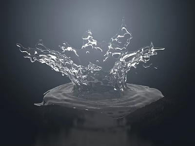 Stunning Water Fountain With Dynamic Splashing Water And Ripple Effects 3d model