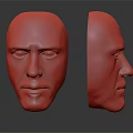 Realistic 3D Head Model Showing Front And Side View With Detailed Facial Features