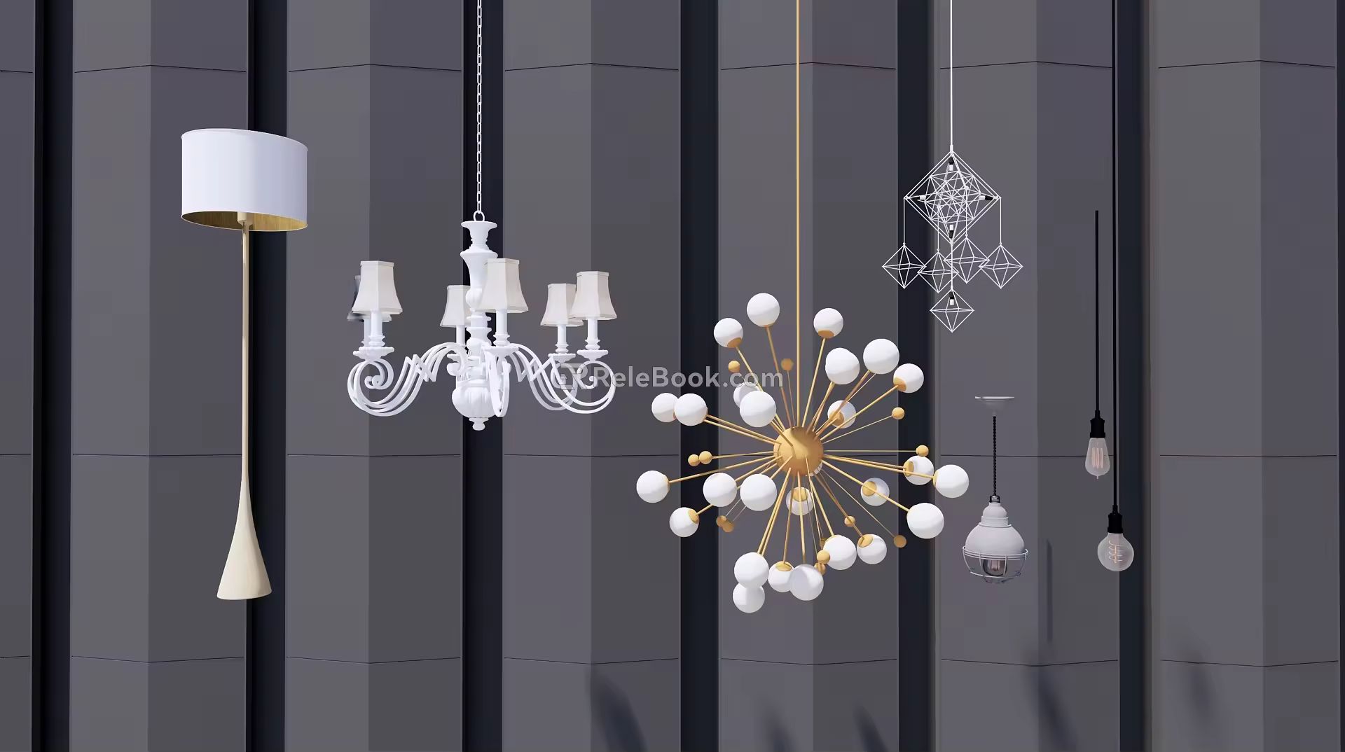 Modern lamp combination chandelier 3d model