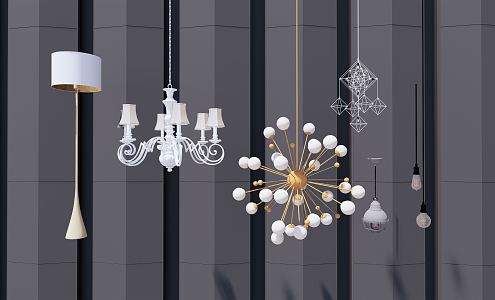 Modern lamp combination chandelier 3d model