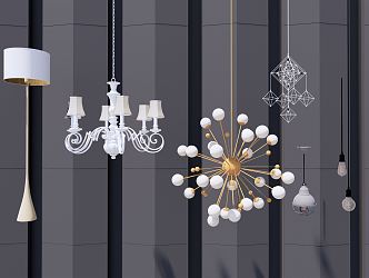 Modern lamp combination chandelier 3d model