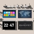 Modern Projection Curtain Projector Projection Curtain 3d model