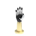 Robotic Hand Mechanical Structure Display On Golden Base Stand