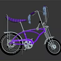 Vintage Purple Bicycle With Chromed Frame Purple Seat And Handlebar Tassels