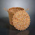 Handwoven Wicker Storage Basket With Lid And Handles For Home Use