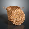 Basket Bamboo Basket Straw Basket Vegetable Basket Egg Basket Storage Basket Bamboo Basket Storage Basket Bamboo Blue 3d model