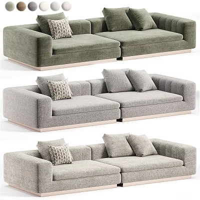 Modern Two Seater Sofa Design With Green And Gray Fabric Options And Decorative Cushions 3d model