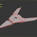 Futuristic Character's Silver Geometric Aircraft With Triangular Wings And Smooth Reflective Surface