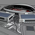 Modern City Sports Stadium Complex With Surrounding Buildings Roads And Greenery