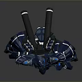 Blue Mech Robot Character Design For Game And Movie Scenes