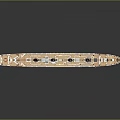 Classic Cruise Ship Model with White Hull Black Smokestacks and Red Accents