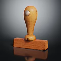 Handcrafted Wooden Stamp With Round Top And Square Base Design