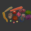 Colorful Fresh Vegetables With Carrots Potatoes Radishes And Onions On Black Surface