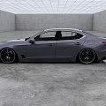 Gray Sport Sedan With Sleek Exterior Design And Modern Sporty Wheels