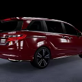 Red Honda Minivan Exterior Design With Shiny Body And Black Wheels