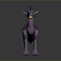 Purple Horned Dragon 3D Model Game Movie Character With Spiked Back And Long Tail