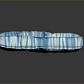 Square Blue And White Striped Quilted Cushion For Home Furniture Decor