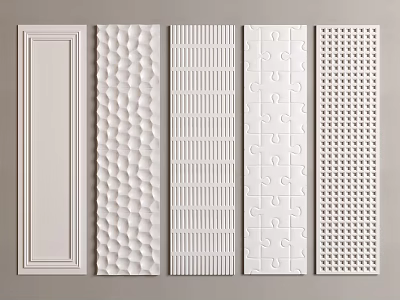Wall panel Wood veneer Wood veneer Wall panel Wood veneer Background panel Grille board Wave board Great Wall board 3d model