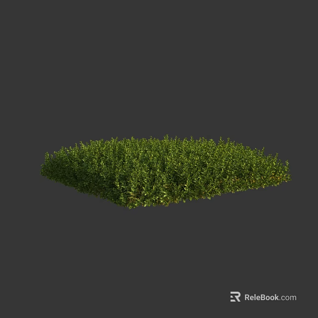 Lush Dense Green Grass Patch In Square Shape On Gray Background 3d model 