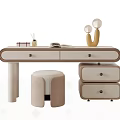 Modern Children's Desk With Storage Drawers And Matching Stool For Kids Room