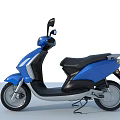 Sleek Modern Blue Scooter With Black Seat Mirrors And Silver Wheels