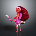 Fantasy Female Archer Character With Bow Arrow And Shell Creature Backpack Design