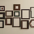 Various Shaped Picture Frames In Different Colors For Wall Decoration 3d model