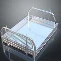 Sturdy Metal Rectangular Storage Platform With Grid Railings For Household Organizing