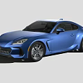 Blue Sports Coupe With Sleek Exterior Design And Alloy Wheels On White