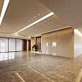 Bright Modern Office Interior Design With Large Windows Leather Sofa And Wooden Desk