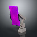 Purple Building Block Display Model With Gray Stand Supporting Structure 3d model