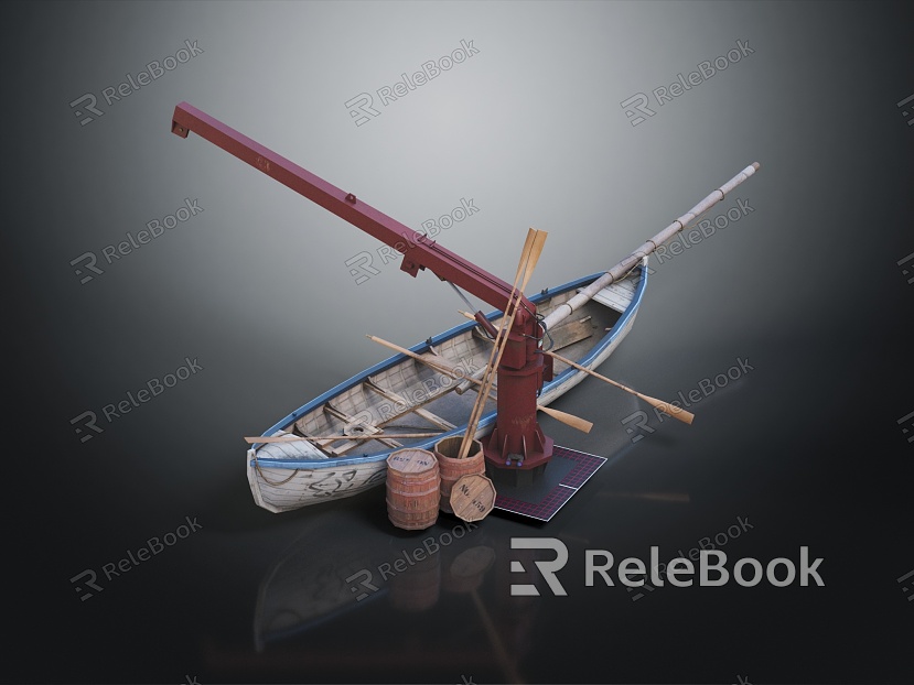 Modern fishing boat small fishing boat cartoon fishing boat model