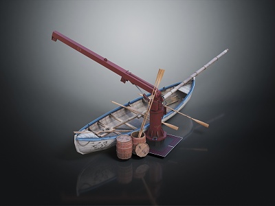 Modern fishing boat small fishing boat cartoon fishing boat model