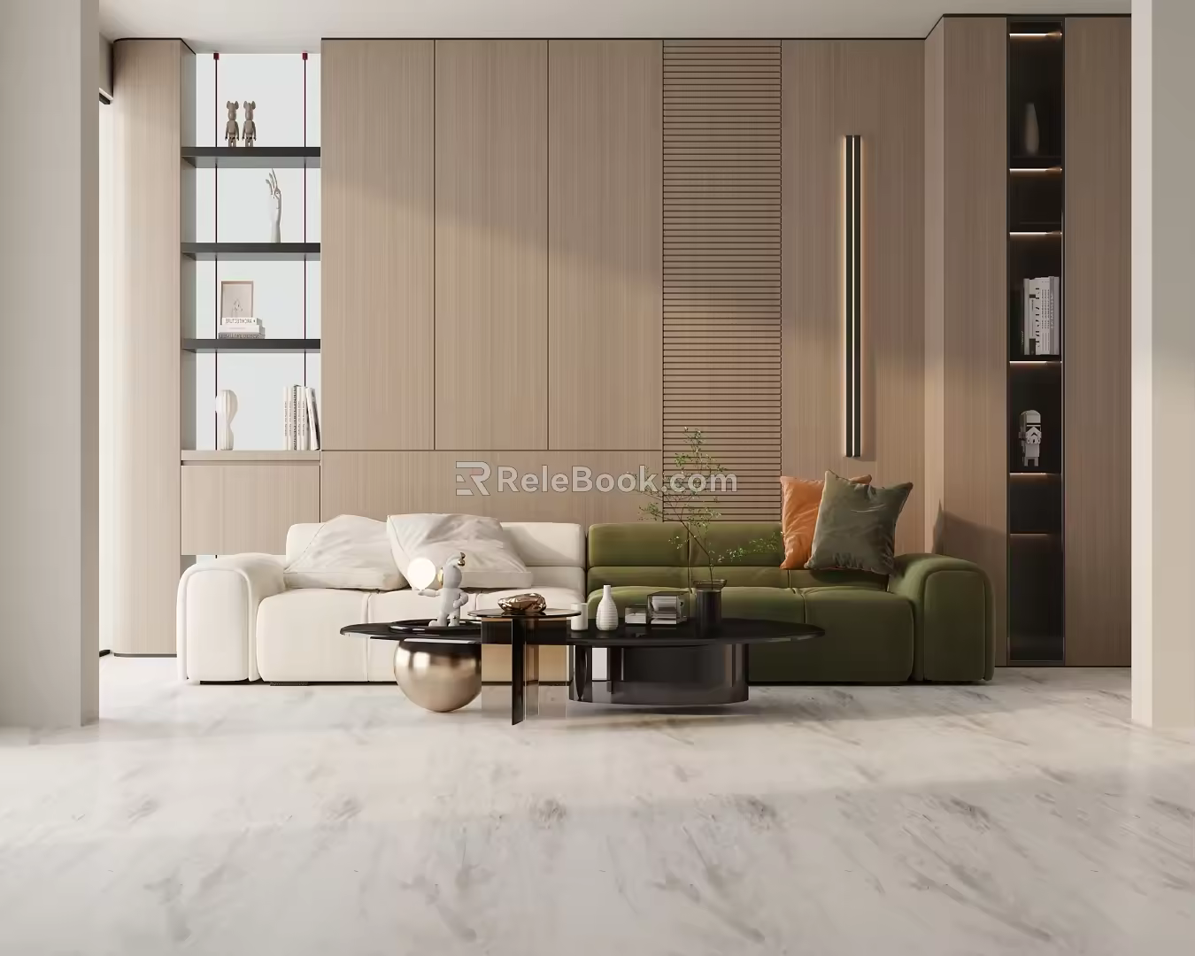 Modern three-seat sofa 3d model