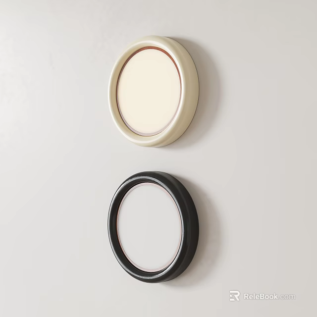 White and Black Round Design Wall Lamps Mounted on Wall for Modern Interior Lighting 3d model 