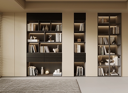 Quiet wind bookcase 3d model