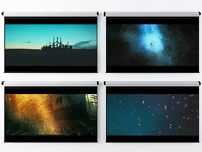 Projection Monitoring Real Time Display Of Diverse Scene Visuals On Multiple Screens 3d model