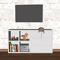 Grey TV Stand With Drawers Compartments TV Screen And Storage For Toys Books