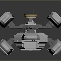 Futuristic Spaceship 3D Model With White Mechanical Structure And Detailed Sci-Fi Design