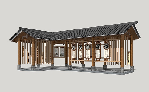 Rural Corridor Cultural Corridor Leisure Corridor Landscape Pavilion 3d model