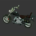 Classic Black Motorcycle With Red Seat Silver Engine Black Side Bag And Gray Reflection