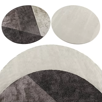 modern square carpet round 3d model