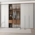 Modern Wardrobe Design With Sliding Glass Doors Hanging Clothes And Storage Shelves