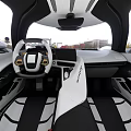 White And Black Supercar With Race Number 15 Aerodynamic Design
