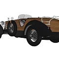 Vintage Open Top Car Featuring Wooden Body Silver Grille And Black Wheels
