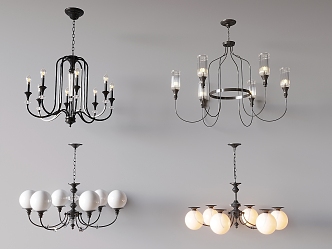 American chandelier metal chandelier 3d model