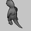 White Cartoon Character With Big Eyes Open Mouth And Short Legs Standing